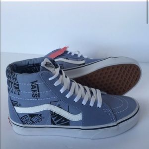 Vans sk8-hi lavender logo mixx sneaker shoes blue new high top canvas suede 7